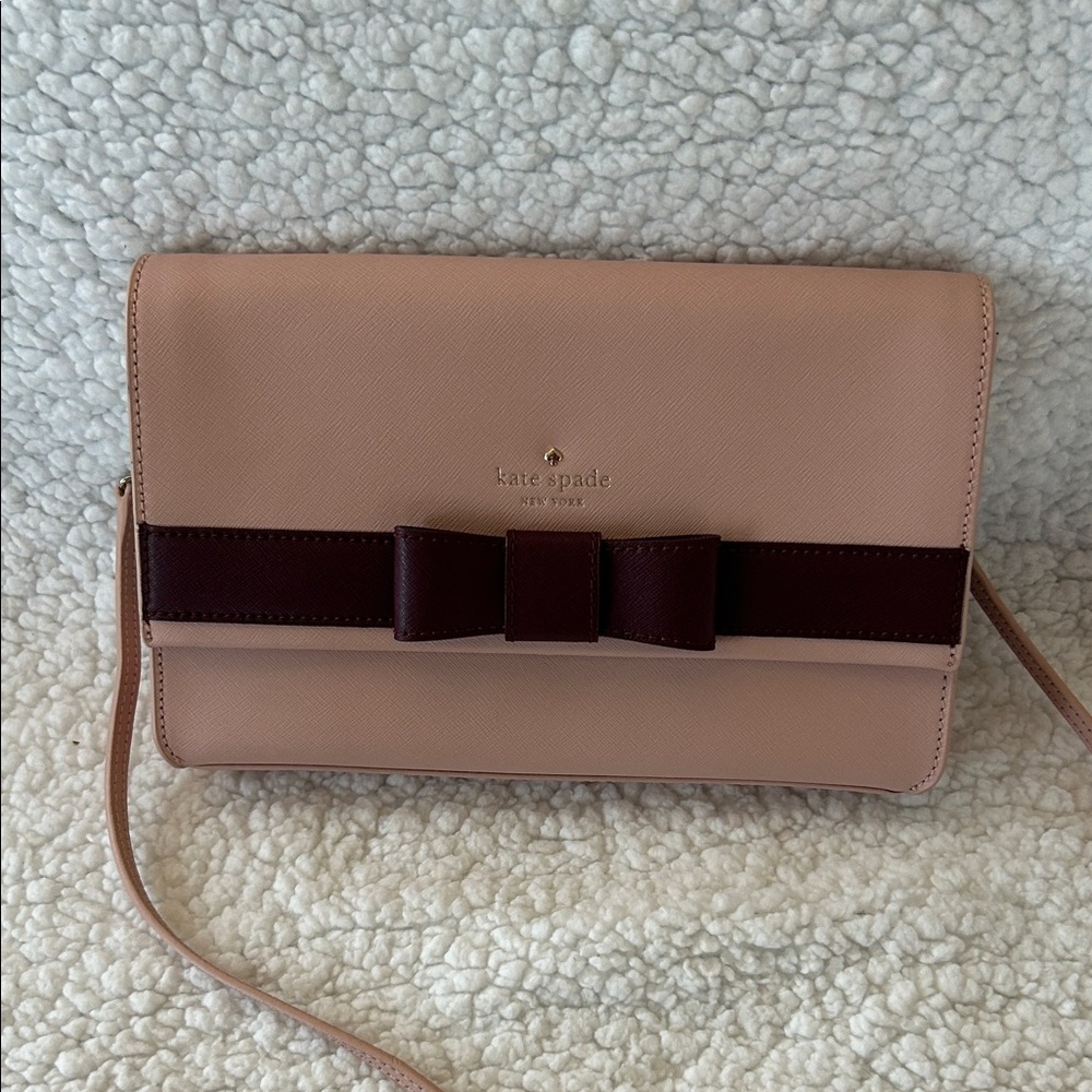 Kate Spade Blush and Maroon Crossbody Bag